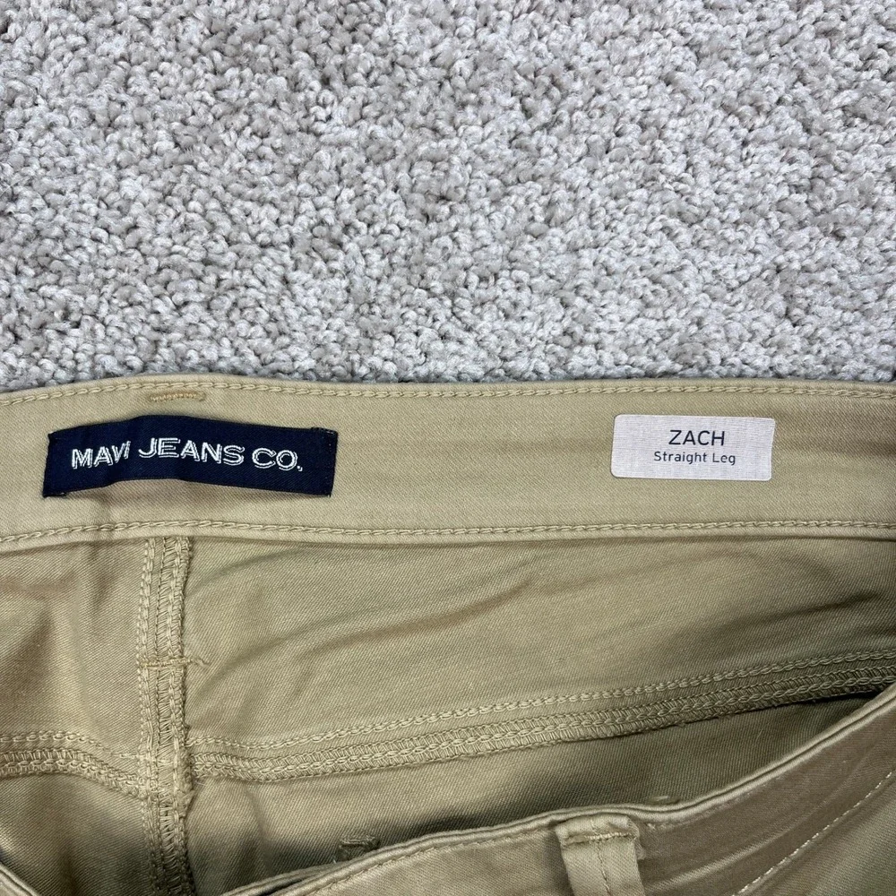 Mavi Mens Khaki Pants 34x32 Straight Leg Cotton Stretch Casual Everyday Wear EUC